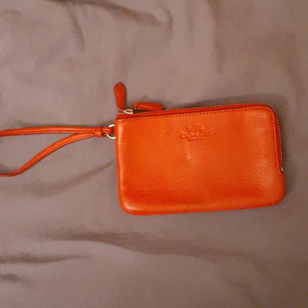 Coach Double zipper wristlet wallet